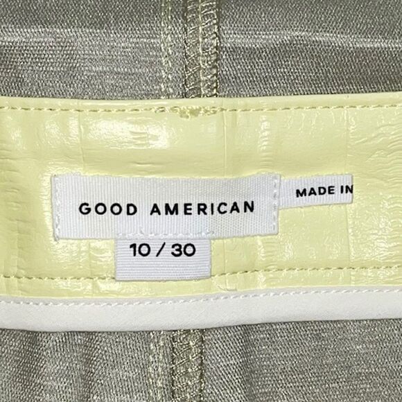 NWT Good American Better Than Leather Straight Leg Overalls in Key Lime Sz 10/30 - Picture 6 of 12